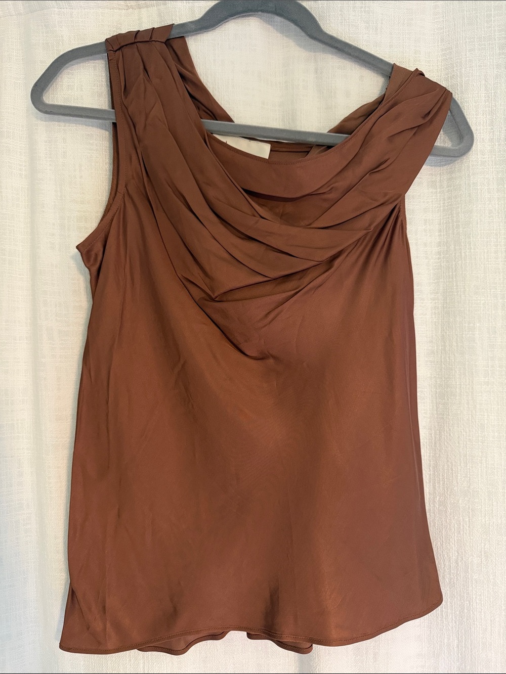 Anthropologie Brown Draped Cowl Neck Sleeveless Camisole